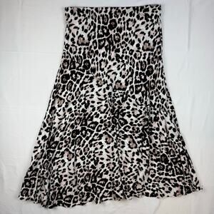 Styling You The Label Leopard A Symmetrical Stretch Midi Skirt Rare Size 16